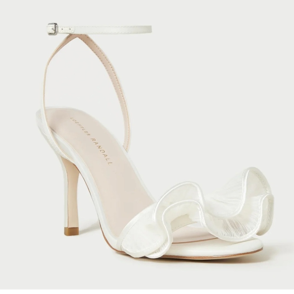 Loeffler Randall White Ruffle Heels